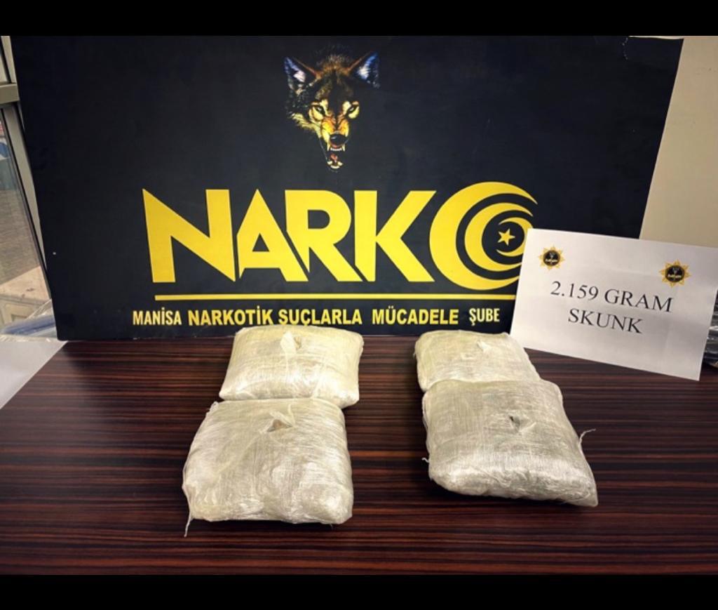 2 kilo 159 gram Skunk maddesi ele geçirildi